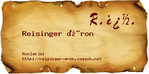 Reisinger Áron névjegykártya